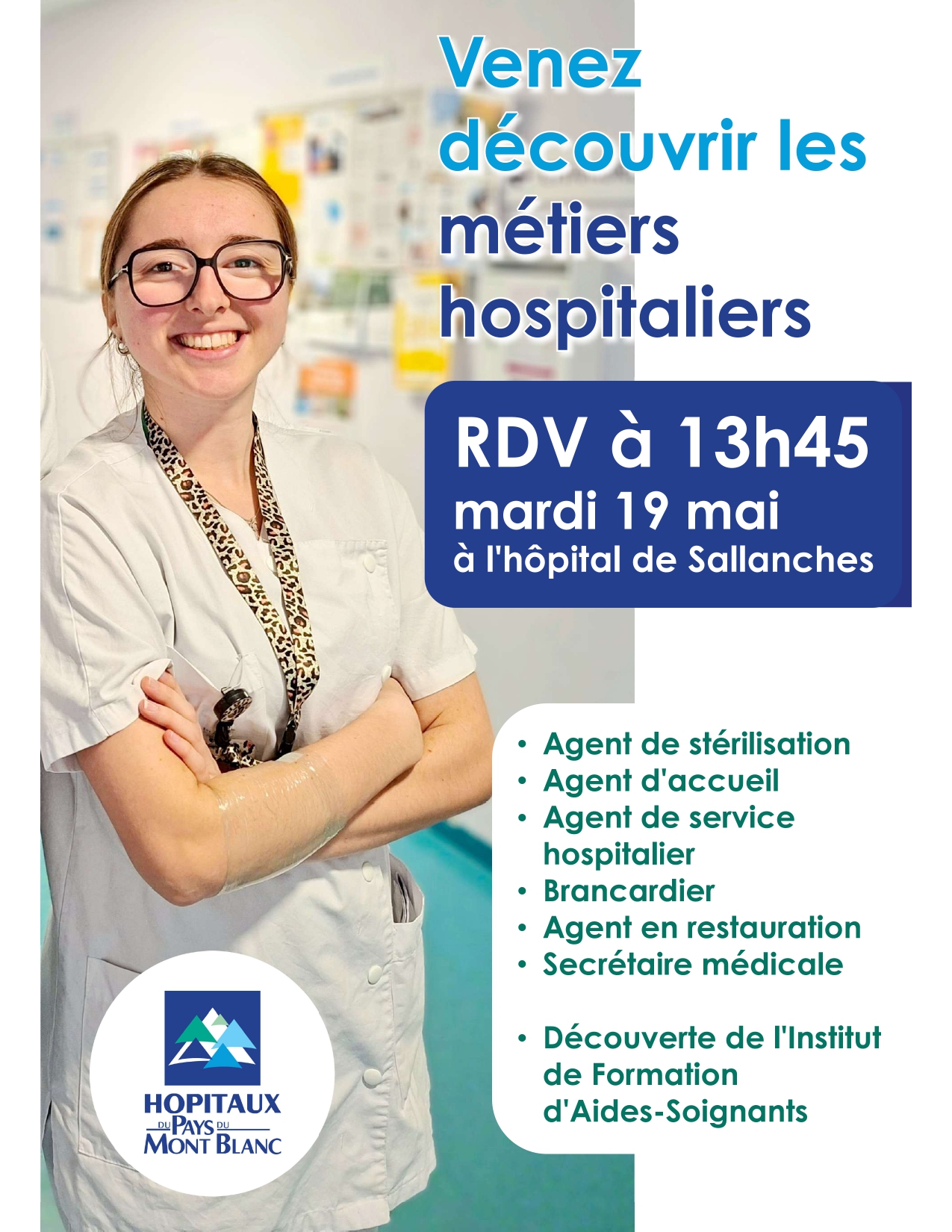 Venez découvrir les métiers hospitaliers à l'hôpital de Sallanches.