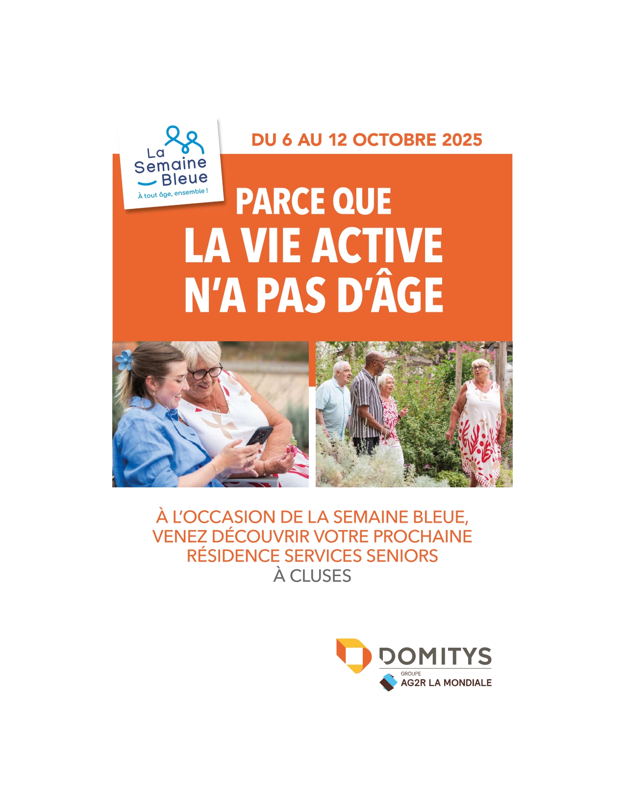 💙 Célébrons ensemble la Semaine Bleue à Domitys Cluses ! Semaine Nationale des retraités et personnes âgées.
