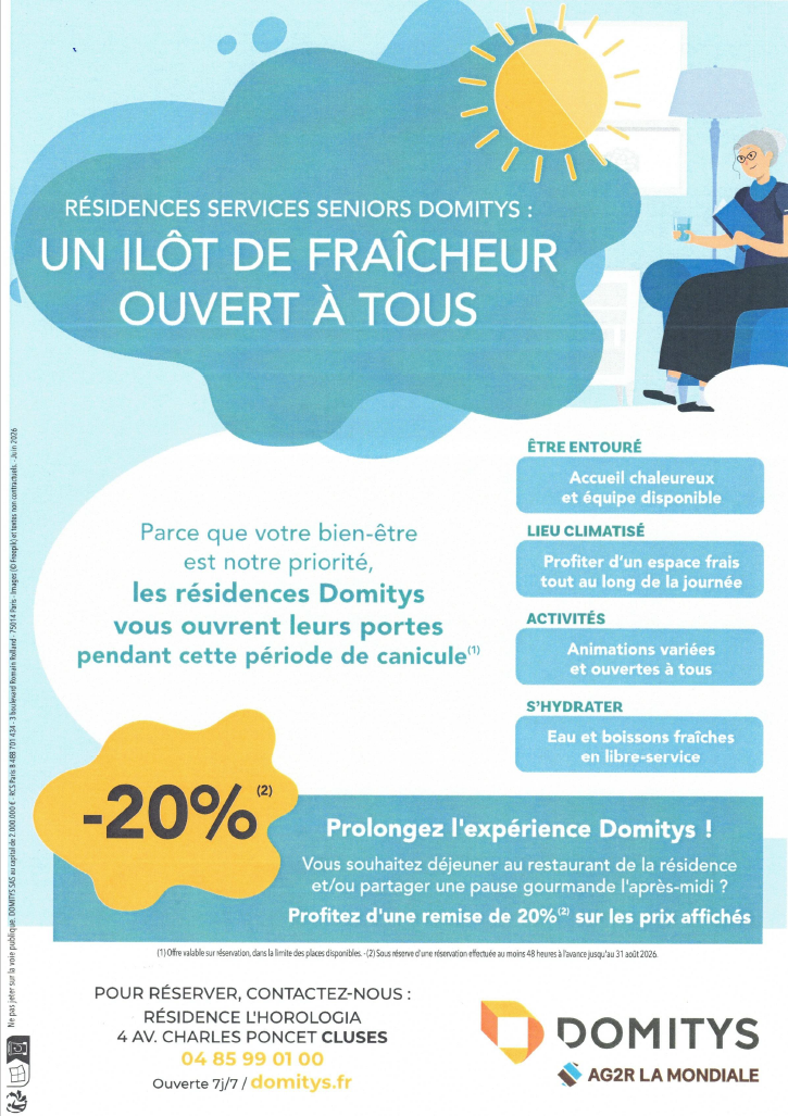 💧 La Résidence Services Séniors Domitys de Cluses ouvre son îlot de fraîcheur à tous !