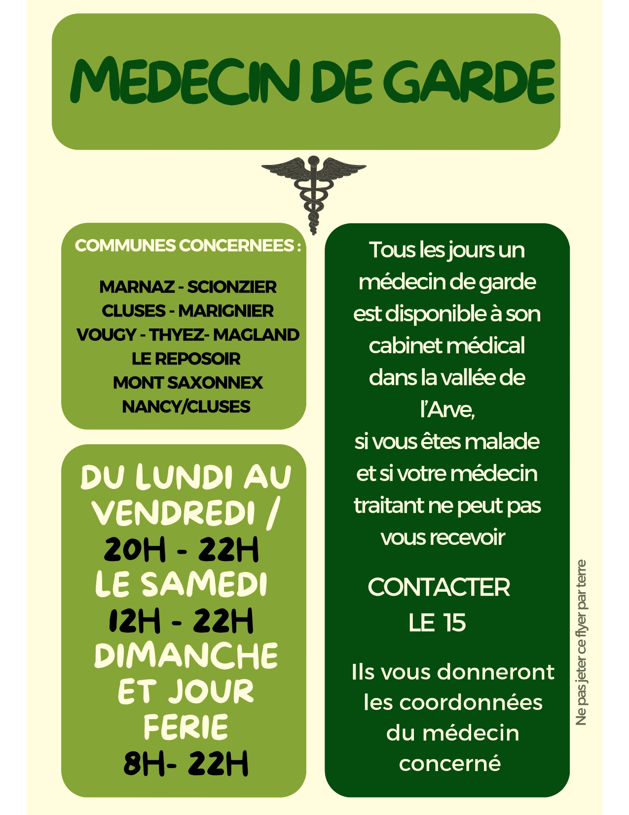Avant de vous rendre aux urgences, pensez aux médecins de garde de la vallée de l'Arve.