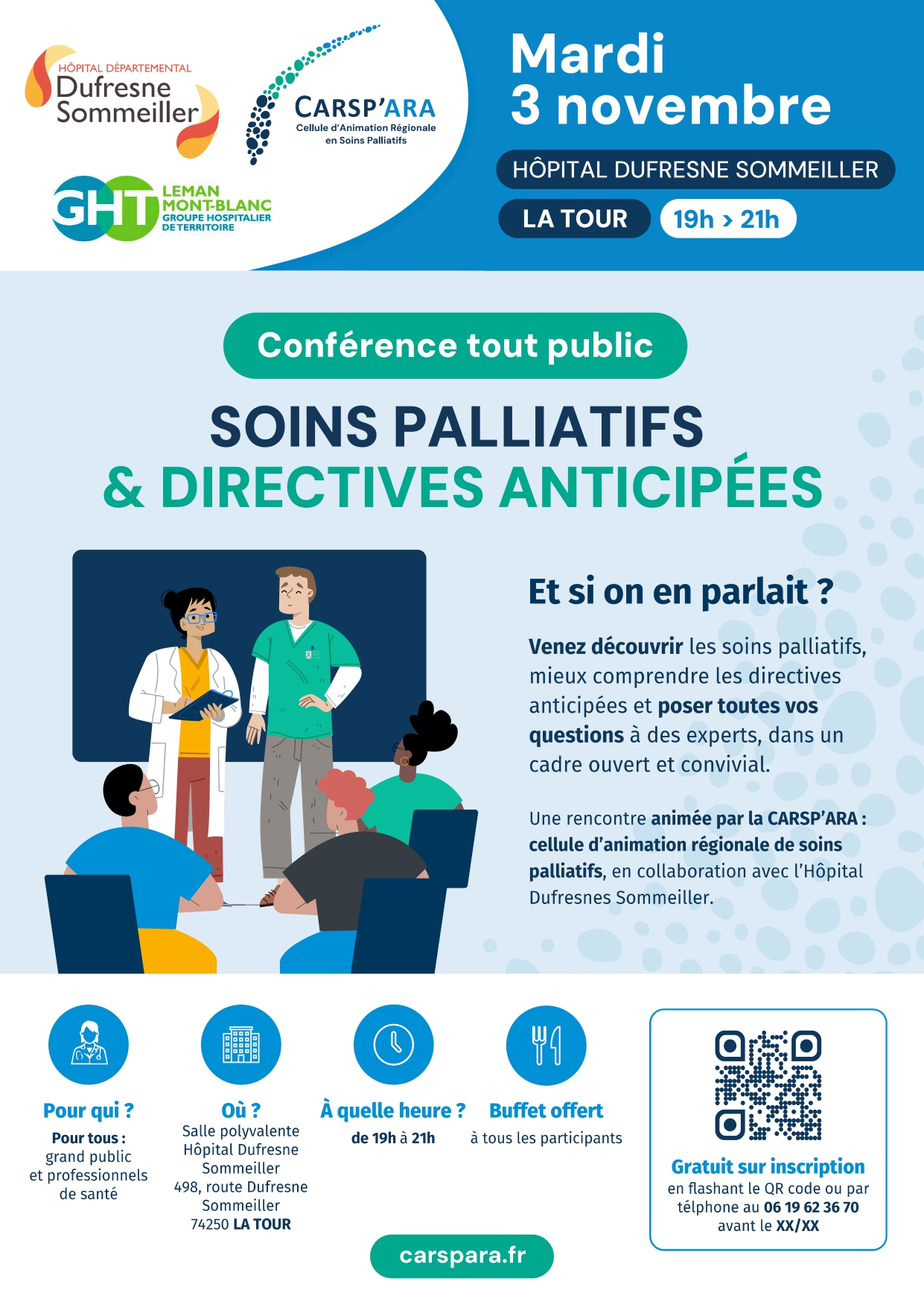 Conférence gratuite tout public autour des soins palliatifs et directives anticipées